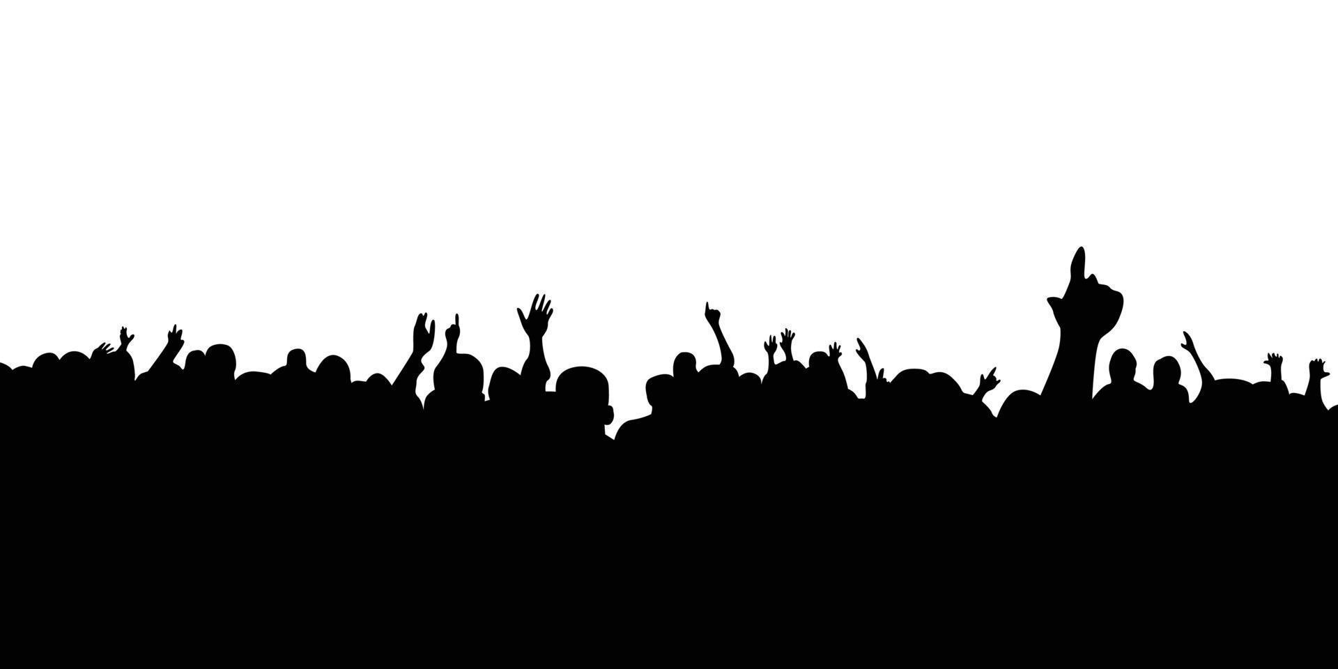 audience concert silhouette. people crowd in festival icon, sign and symbol. vector