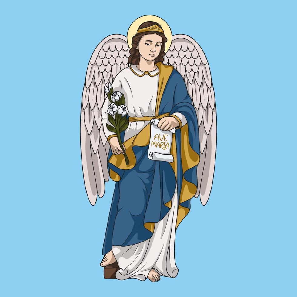 Saint Gabriel Archangel Colored Vector Illustration