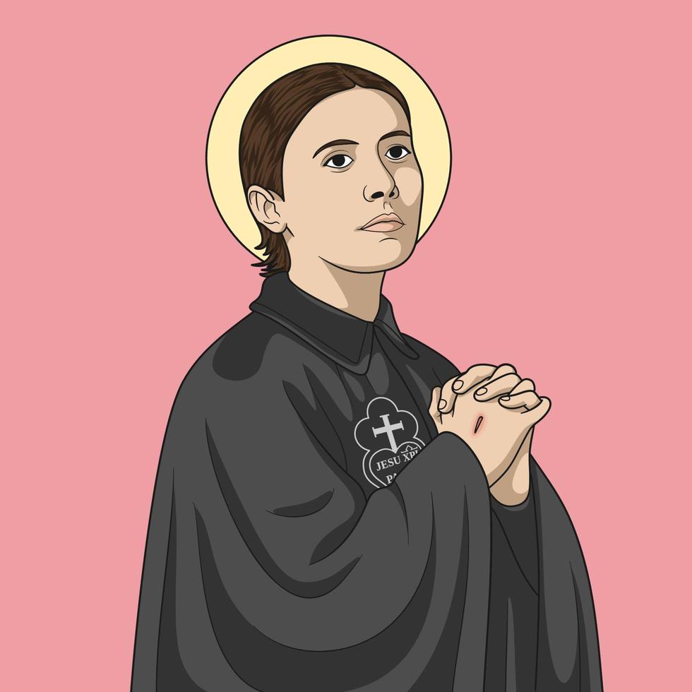 Saint Gemma Galgani Colored Vector Illustration