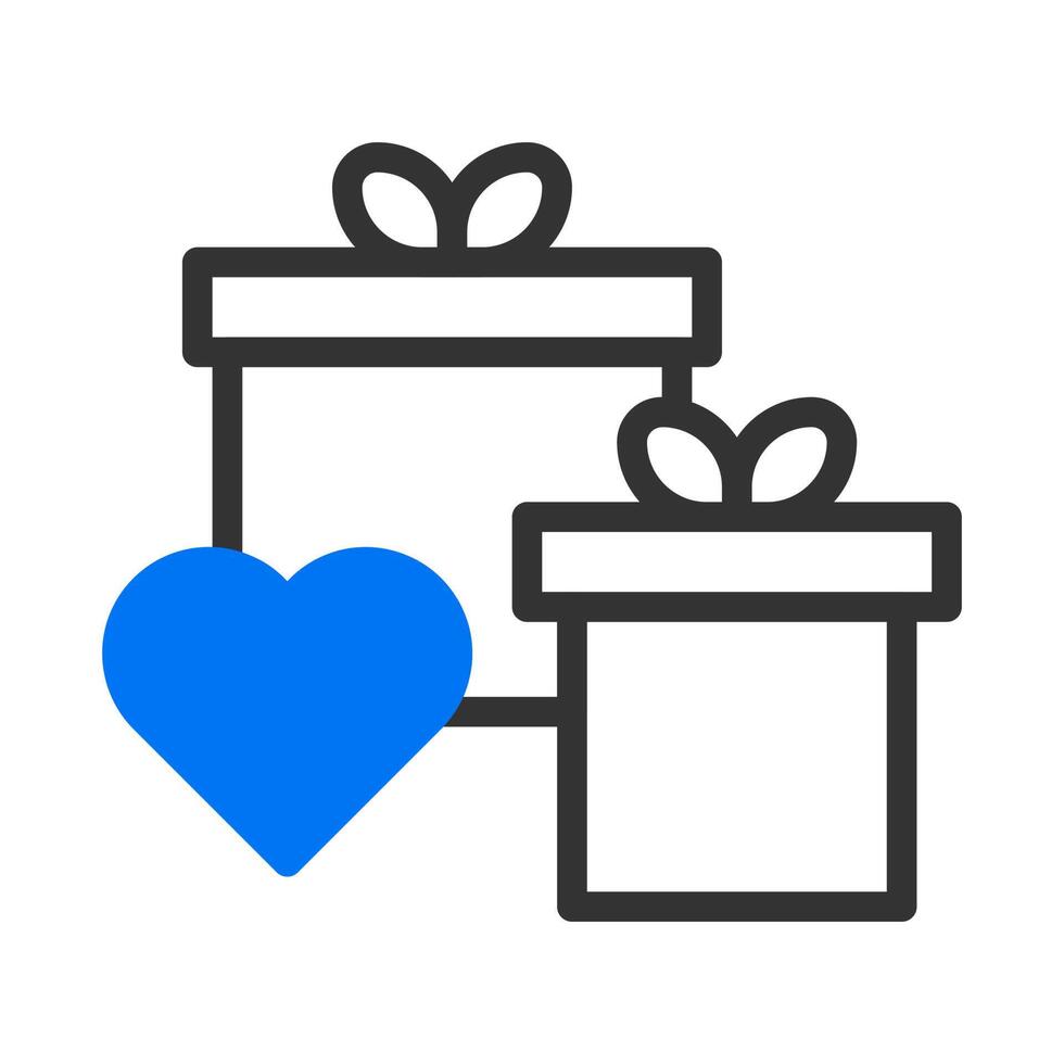 icono de regalo duotune blue valentine ilustración vector elemento y símbolo perfecto.