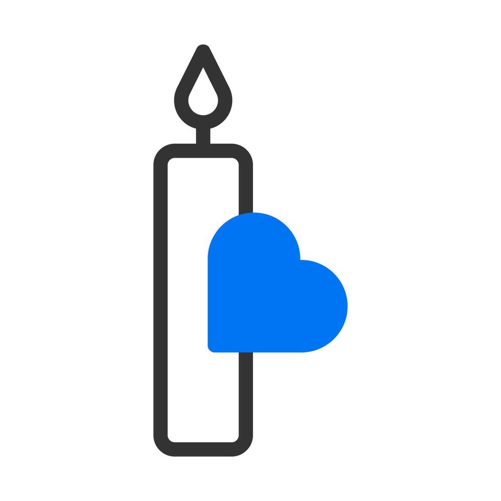 vela icono duotono azul san valentín ilustración vector elemento y símbolo perfecto.