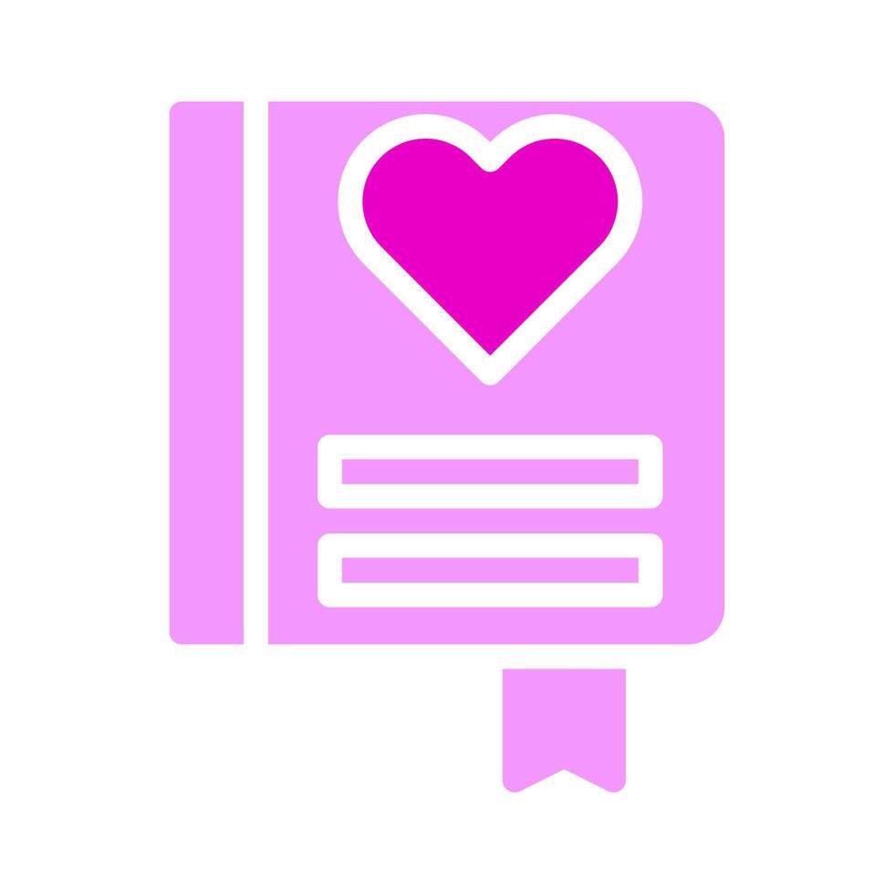 icono de tarjeta estilo rosa sólido ilustración de san valentín elemento vectorial y símbolo perfecto. vector