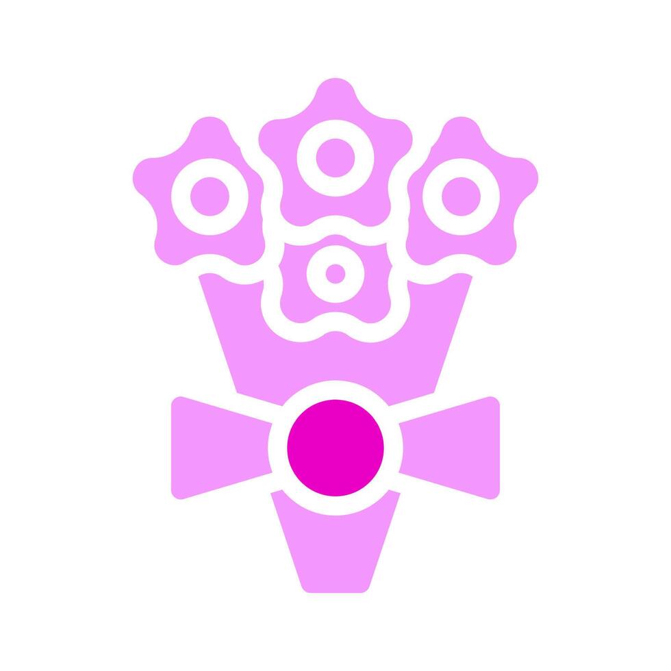 Bouquet icon solid pink style valentine illustration vector element and symbol perfect.