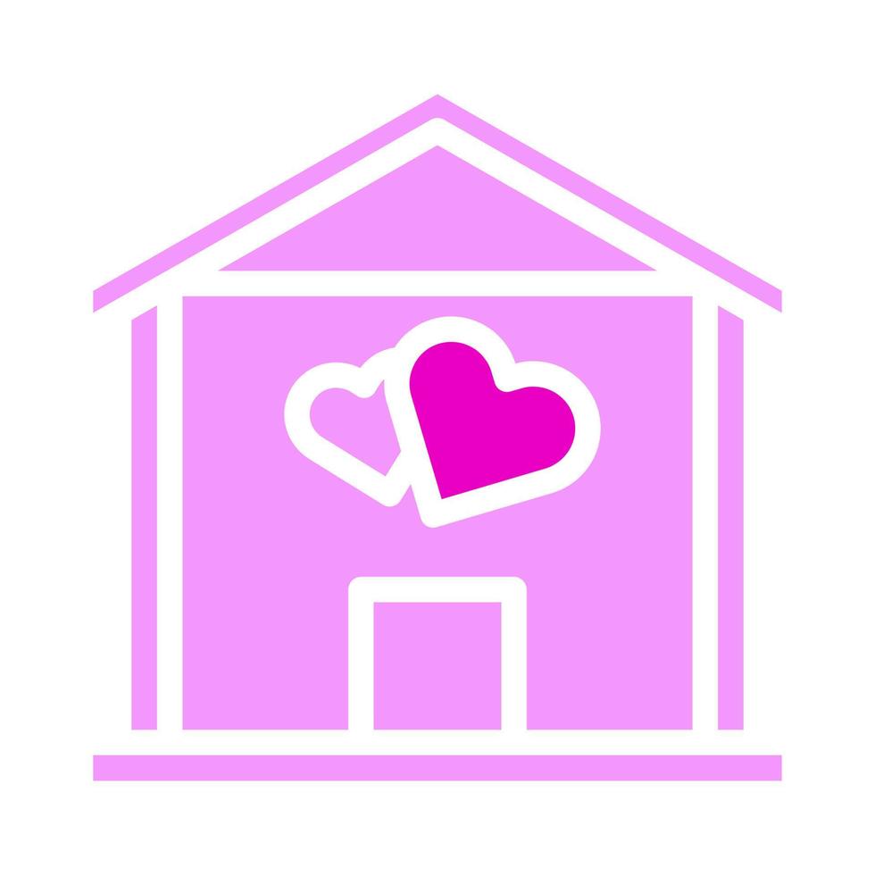 icono de la casa estilo rosa sólido ilustración de san valentín elemento vectorial y símbolo perfecto. vector