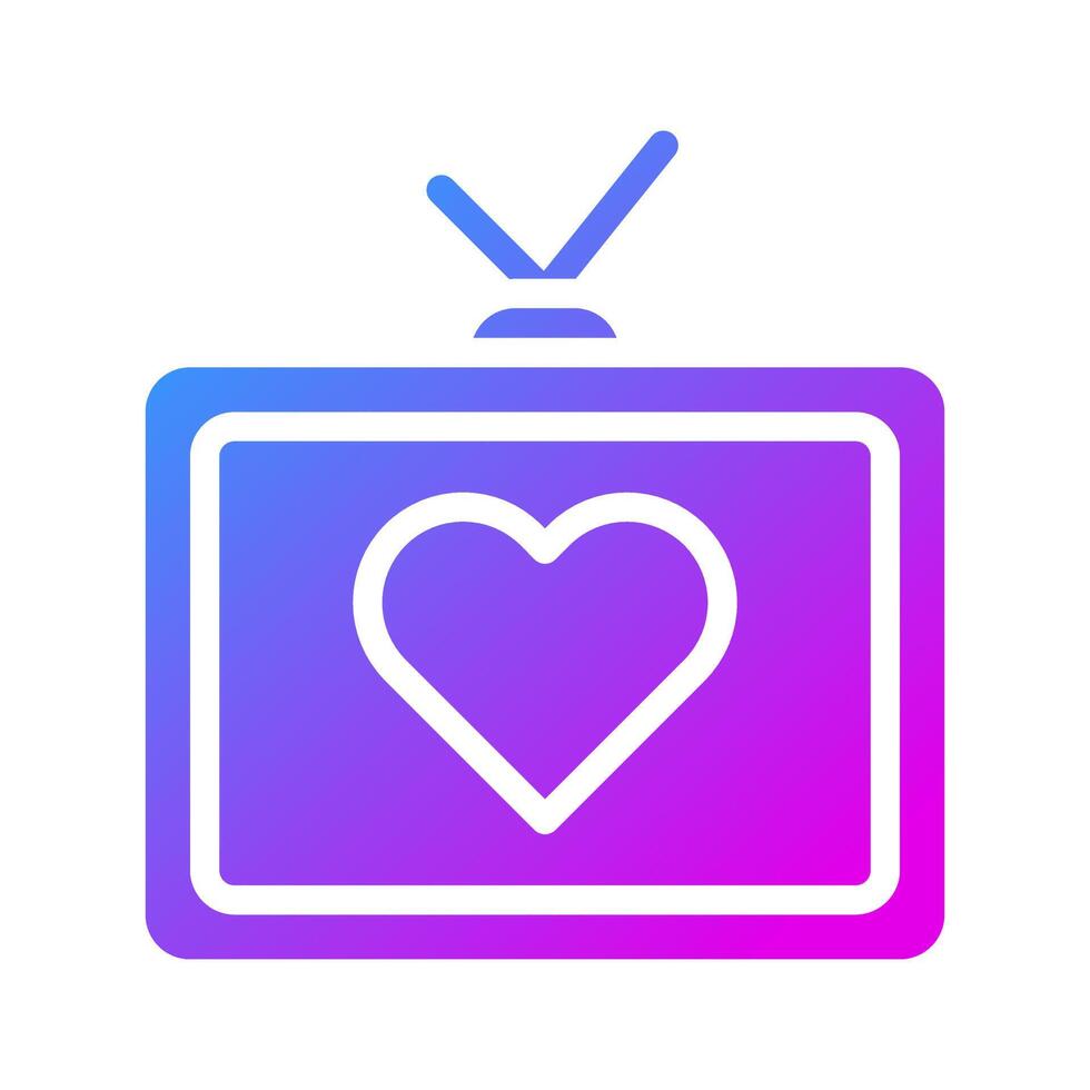 icono de tv estilo degradado sólido ilustración de san valentín elemento vectorial y símbolo perfecto. vector