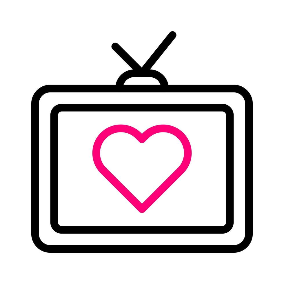 tv icono duocolor rojo azul san valentín ilustración vector elemento y símbolo perfecto.