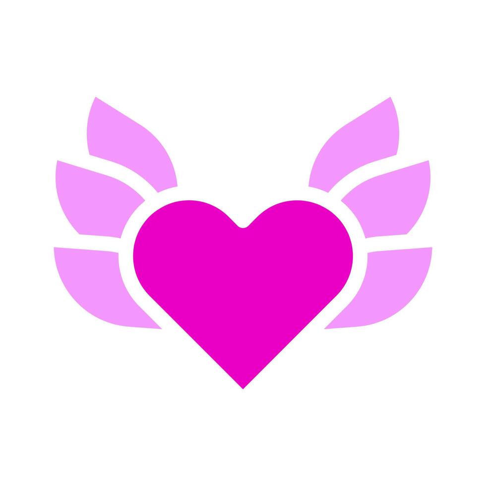 heart icon solid pink style valentine illustration vector element and symbol perfect.