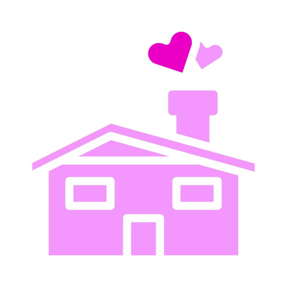 icono de la casa estilo rosa sólido ilustración de san valentín elemento vectorial y símbolo perfecto. vector