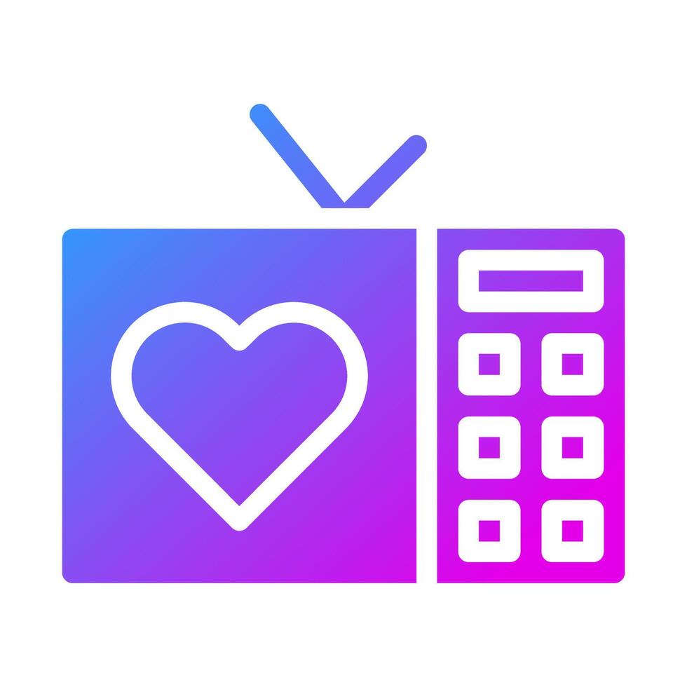 icono de tv estilo degradado sólido ilustración de san valentín elemento vectorial y símbolo perfecto. vector