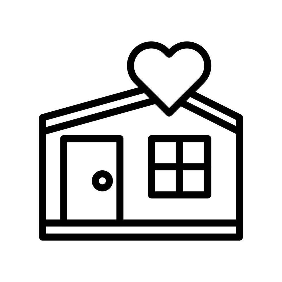 house icon outline style valentine illustration vector element and symbol perfect.