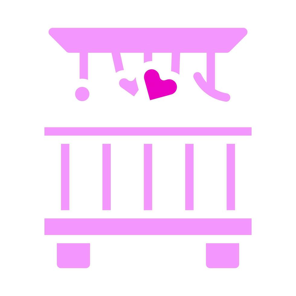 icono de cama estilo rosa sólido ilustración de san valentín elemento vectorial y símbolo perfecto. vector