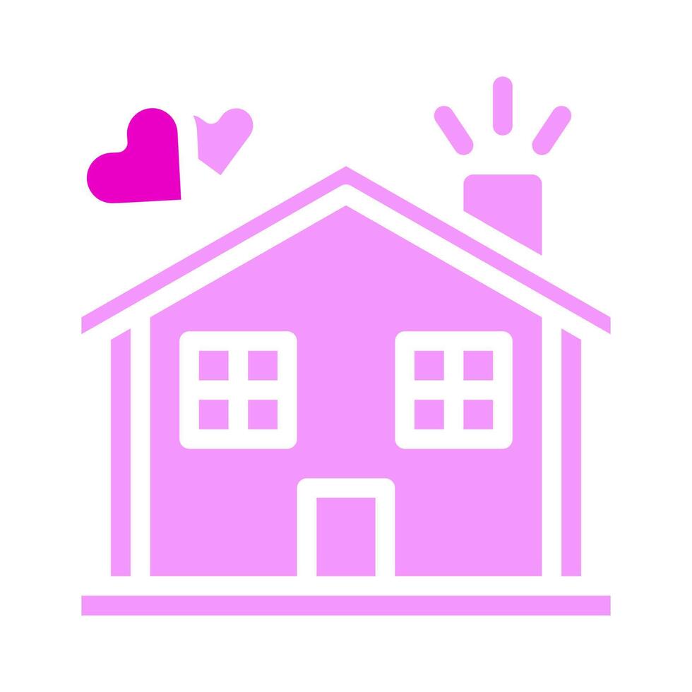 icono de la casa estilo rosa sólido ilustración de san valentín elemento vectorial y símbolo perfecto. vector