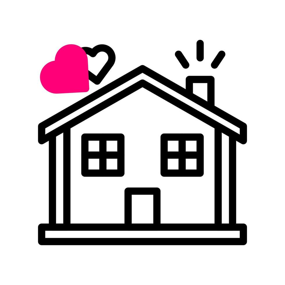 house icon duotone red style valentine illustration vector element and symbol perfect.