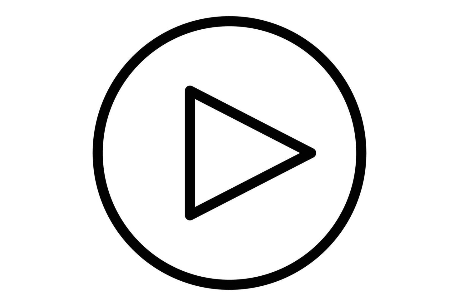 Play icon illustration. icon related to music player. Line icon style. Simple vector design editable