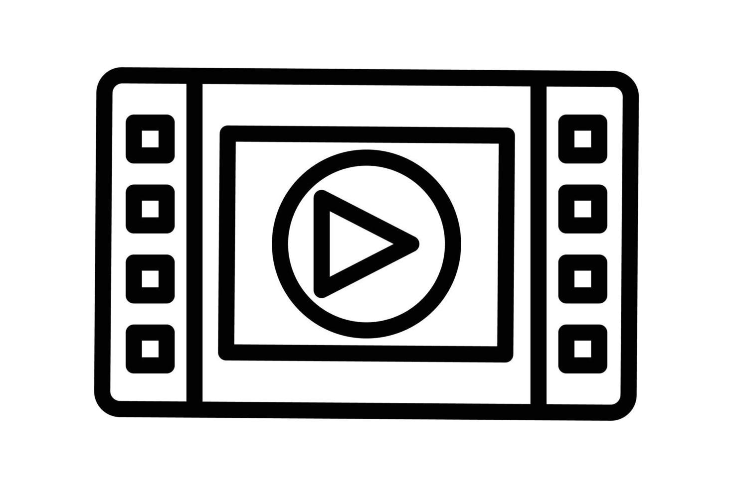 ilustración de icono de clips de vídeo. icono relacionado con el reproductor de música. estilo de icono de línea. diseño vectorial simple editable vector