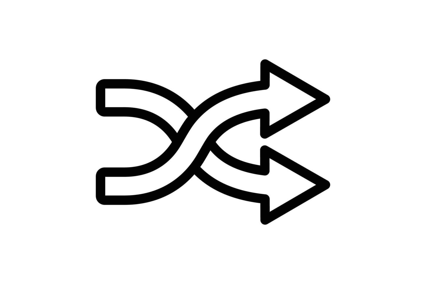 Shuffle icon illustration. icon related to music player. Line icon style. Simple vector design editable