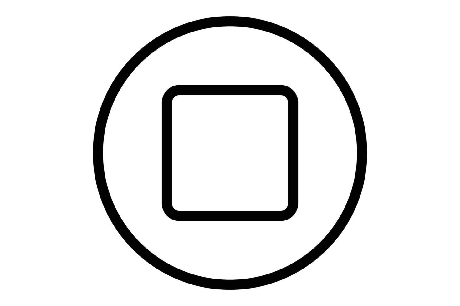 Stop icon illustration. icon related to music player. Line icon style. Simple vector design editable
