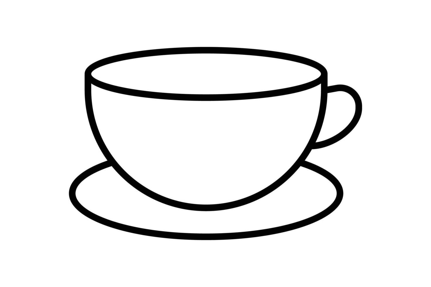Breakfast icon illustration. coffee cup icon. Line icon style. Simple vector design editable