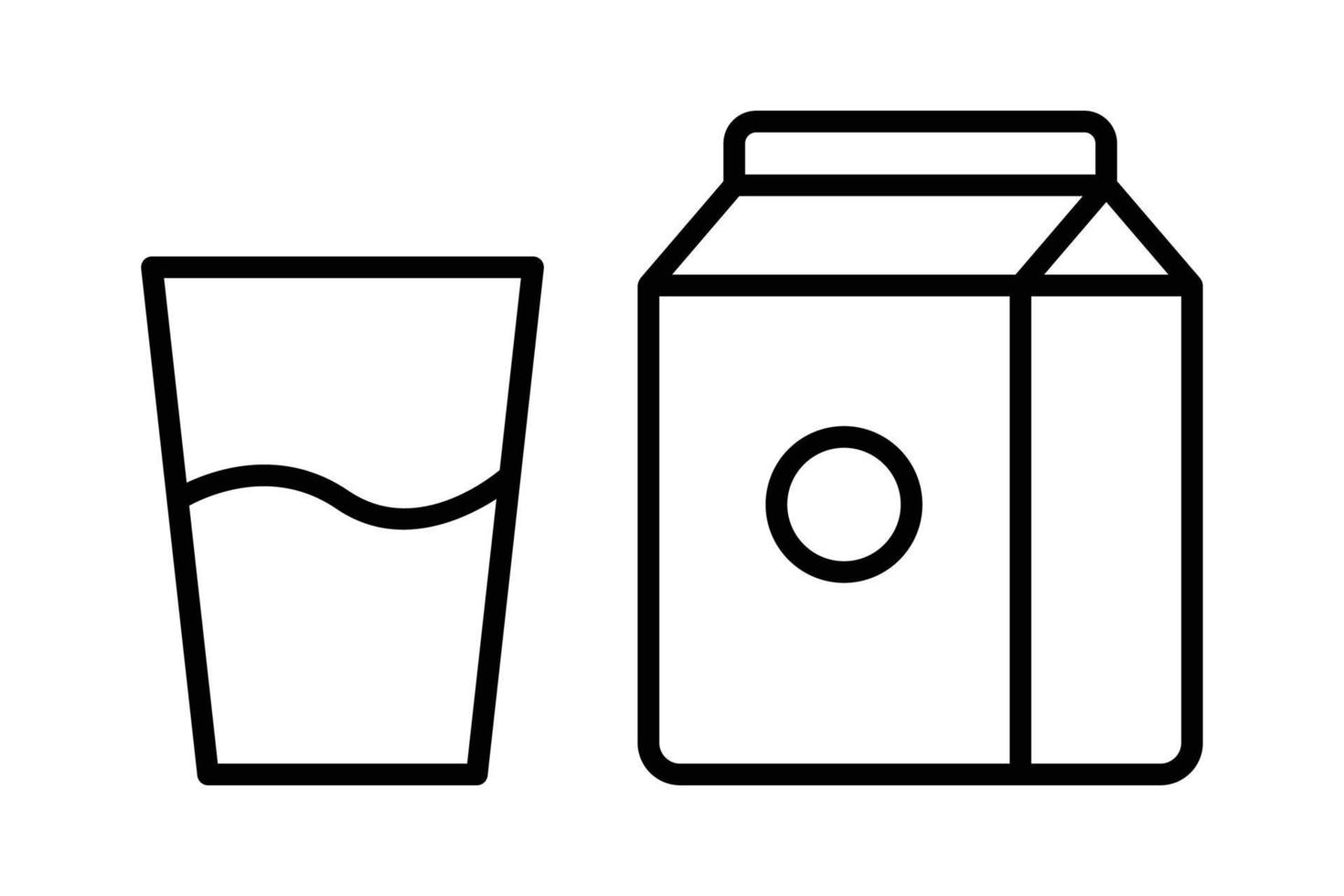 Breakfast icon illustration. Milk icon, glass. Line icon style. Simple vector design editable