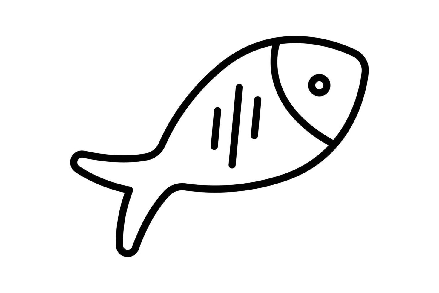 Fish icon illustration. Icon related to breakfast. Line icon style. Simple vector design editable