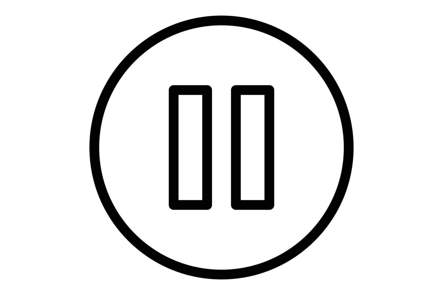 Pause icon illustration. icon related to music player. Line icon style. Simple vector design editable