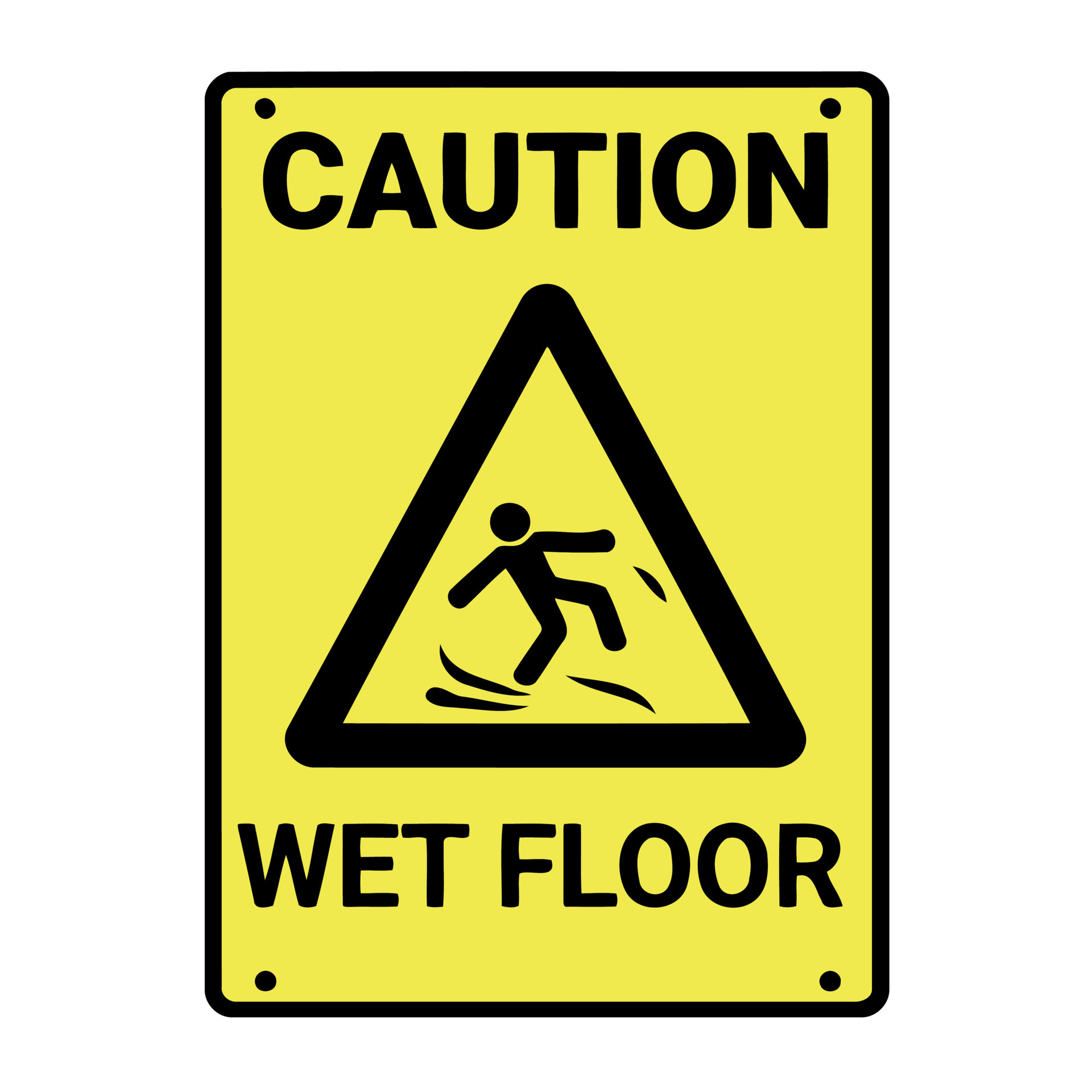 Caution wet floor warning sign 18840014 Vector Art at Vecteezy