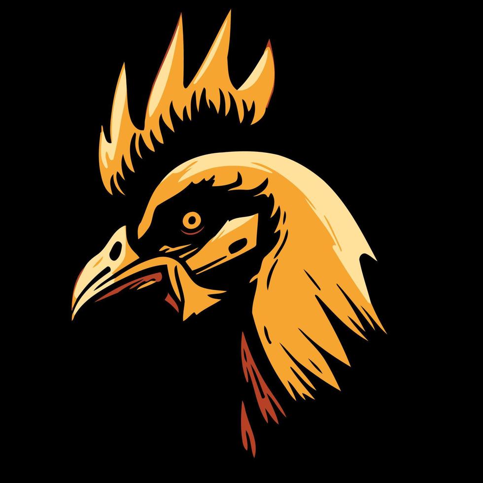 chicken bird animal head hen seen from the side vector