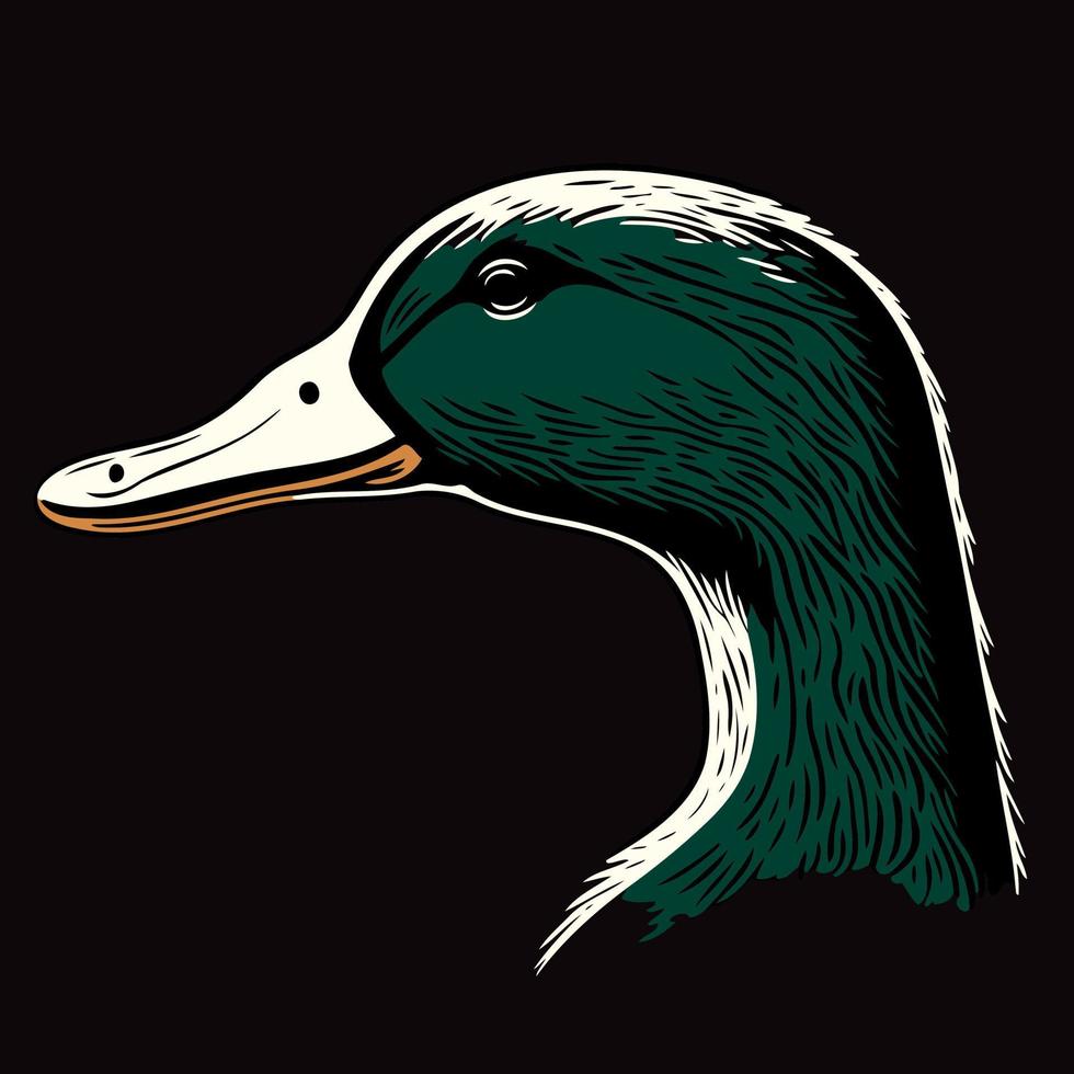 Waterfowl duck animal head vector