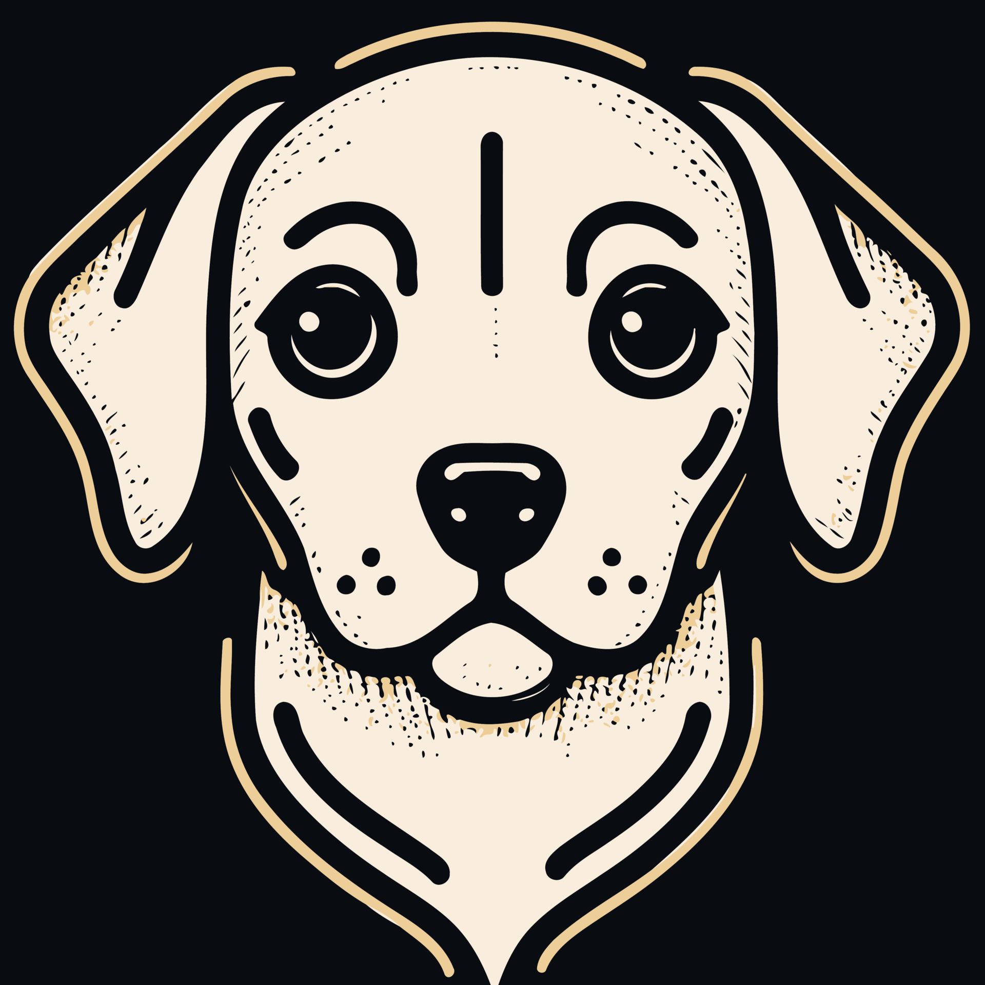 Cute dog domestic animal head 18840053 Vector Art at Vecteezy