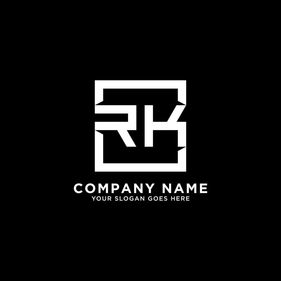 RK initial logo inspirations, square logo template, clean and clever logo vector