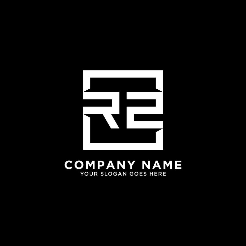 RZ initial logo inspirations, square logo template, clean and clever logo vector