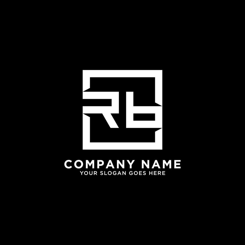 RB initial logo inspirations, square logo template, clean and clever logo vector