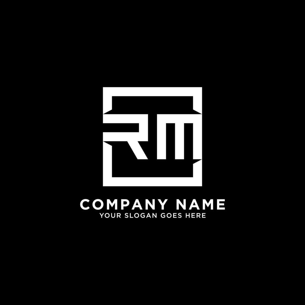 RM initial logo inspirations, square logo template, clean and clever logo vector