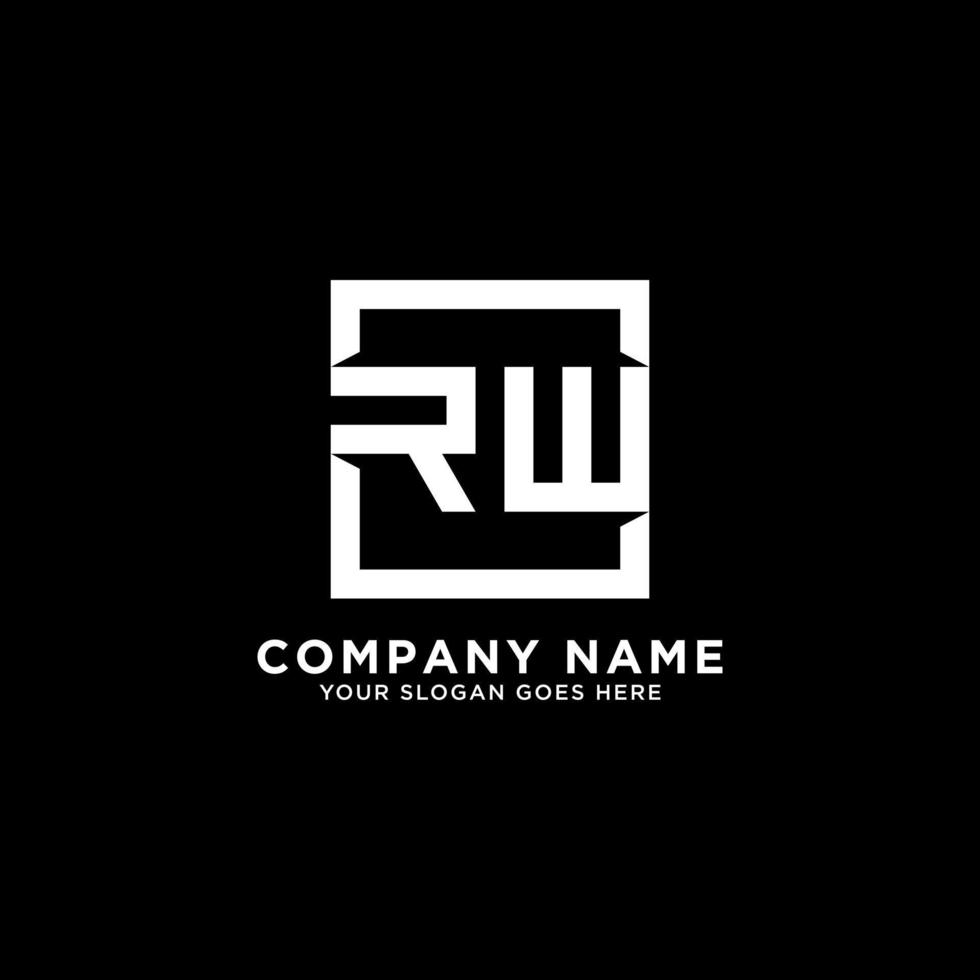 RW initial logo inspirations, square logo template, clean and clever logo vector