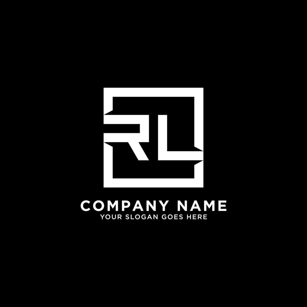 RL initial logo inspirations, square logo template, clean and clever logo vector