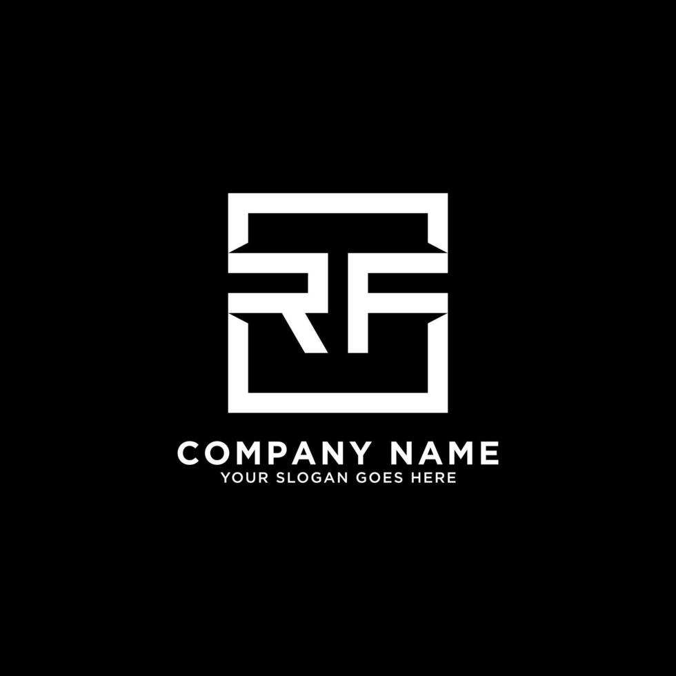 RF initial logo inspirations, square logo template, clean and clever logo vector