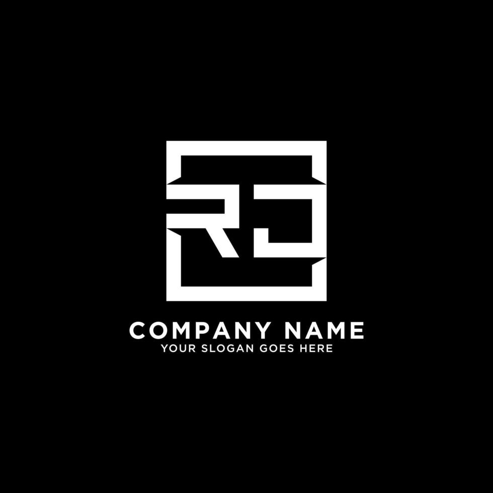 RJ initial logo inspirations, square logo template, clean and clever logo vector