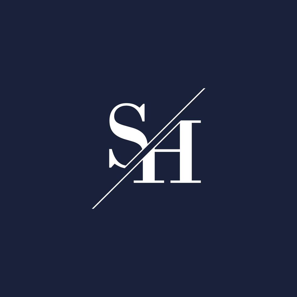 Inspiración en los diseños de logotipo moderno inicial de sh, plantilla de logotipo minimalista vector