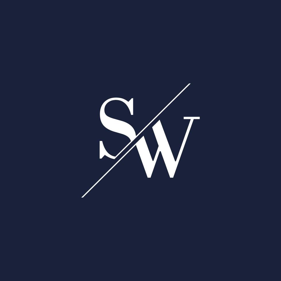 Inspiración en los diseños de logotipo moderno inicial de sw, plantilla de logotipo minimalista vector