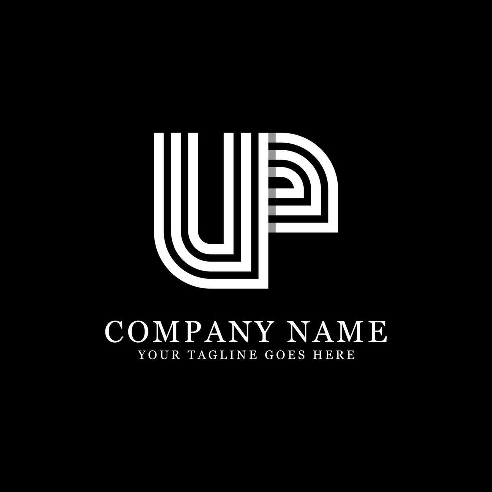 UP initial logo designs, creative monogram logo template vector