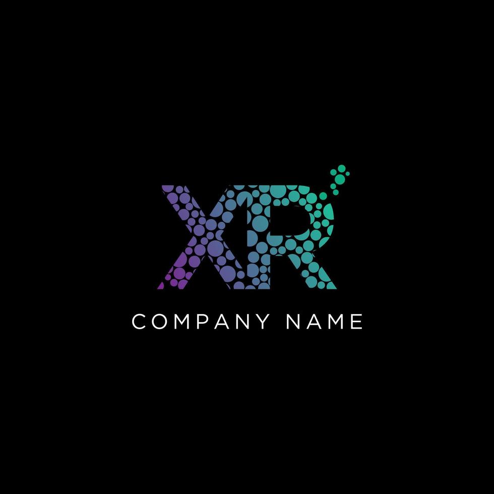 Creative gradient letter of XR logo vector illustration