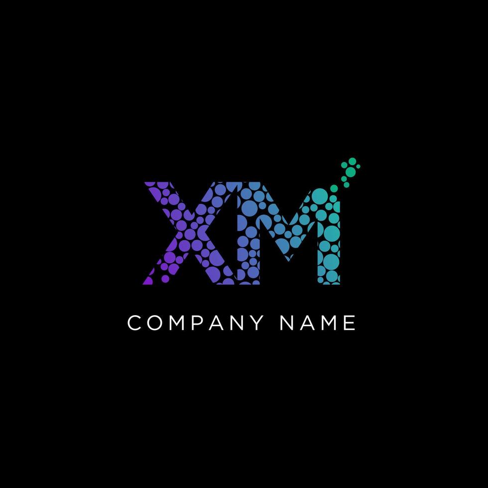 Creative gradient letter of XM logo vector illustration