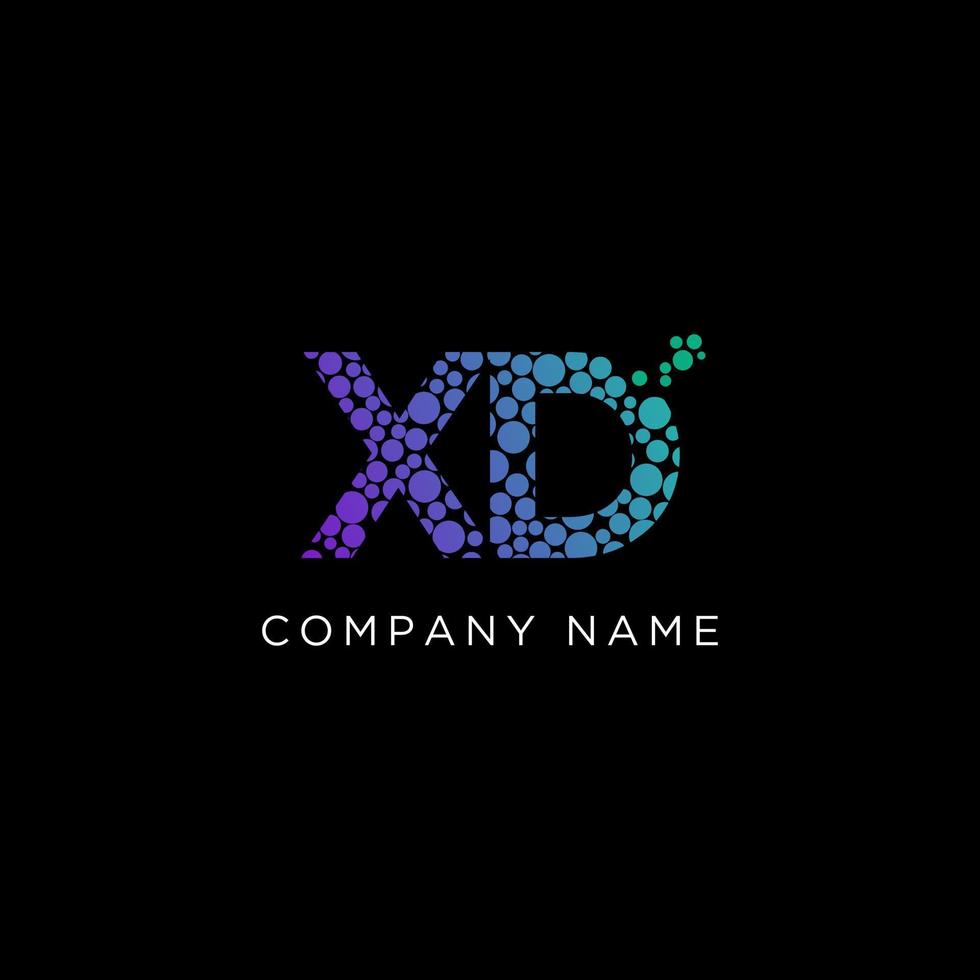Creative gradient letter of XD logo vector illustration