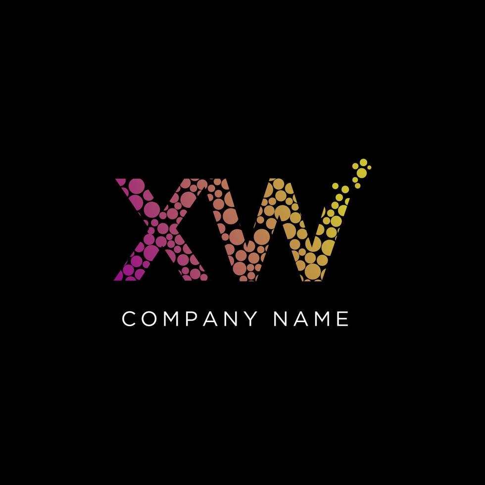 Creative gradient letter of XW logo vector illustration