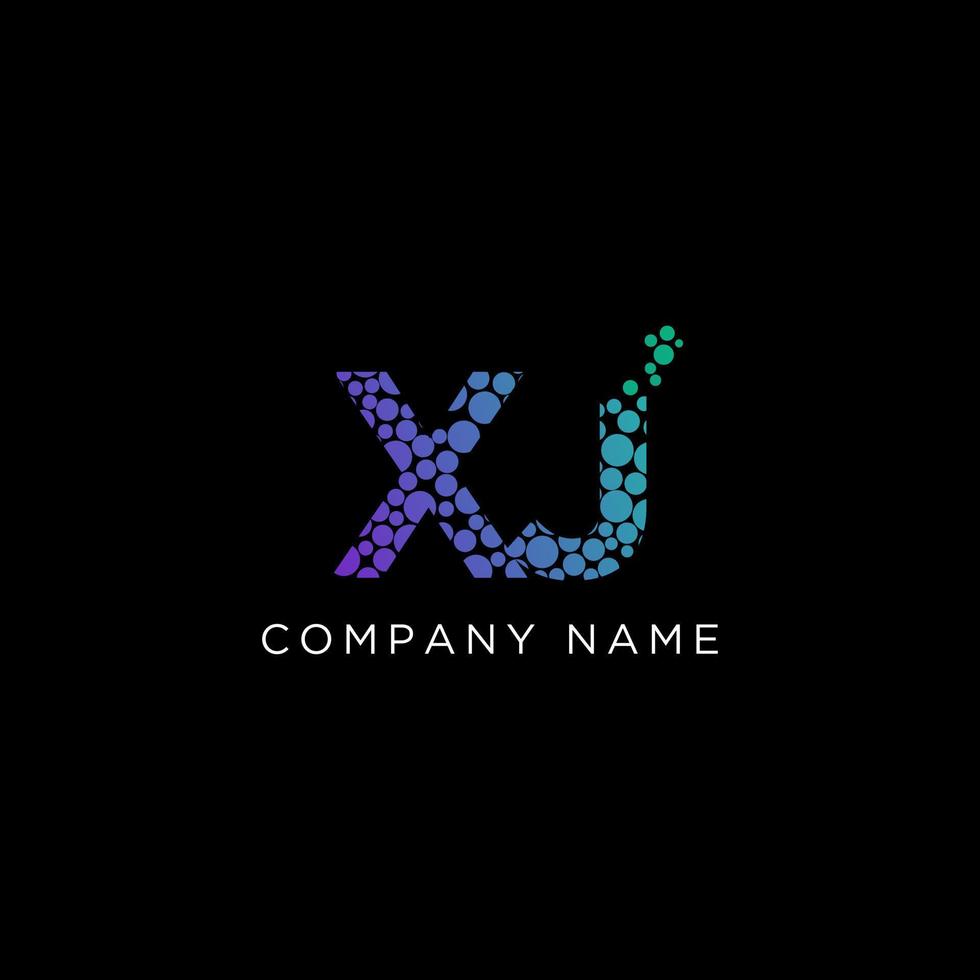 Creative gradient letter of XJ logo vector illustration