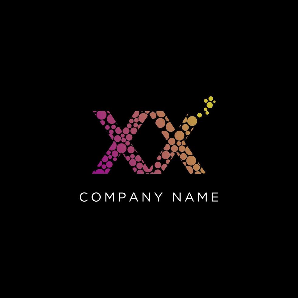 Creative gradient letter of XX logo vector illustration