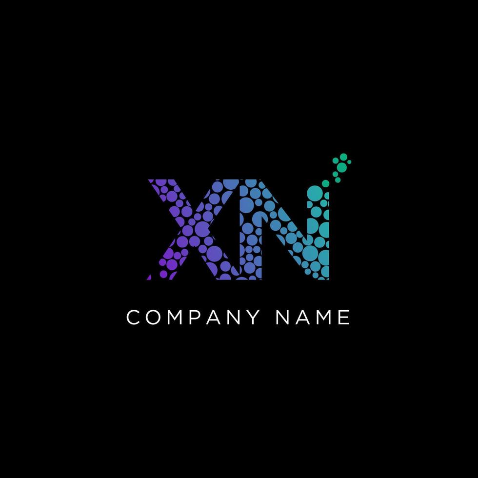 Creative gradient letter of XN logo vector illustration
