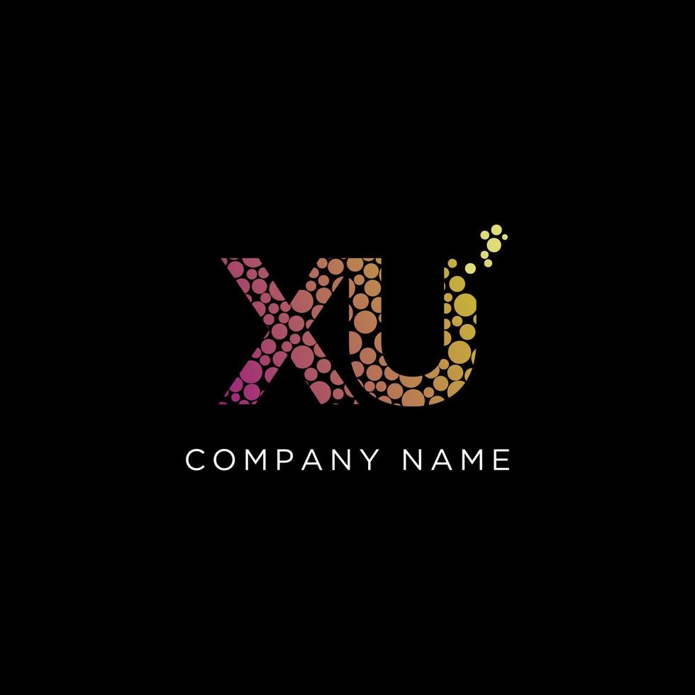 Creative gradient letter of XU logo vector illustration