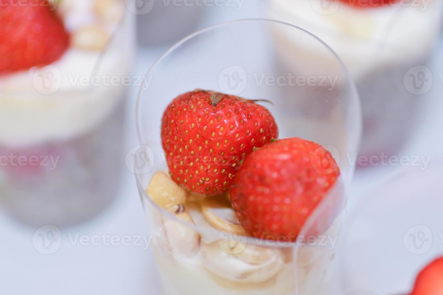 tasty vegan sweets arranged on the table for wedding reception photo