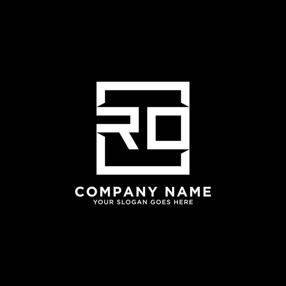 RO initial logo inspirations, square logo template, clean and clever logo vector